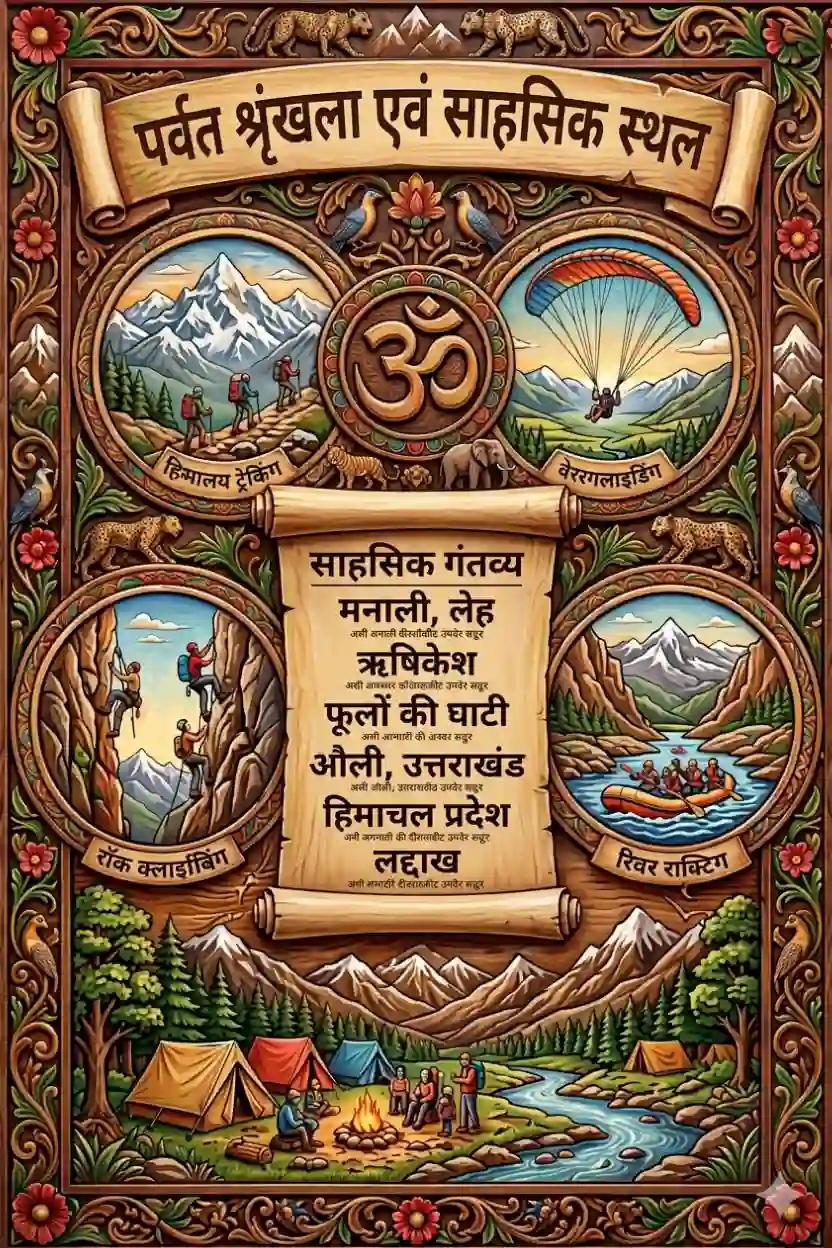 पर्वत श्रृंखला एवं साहसिक स्थल